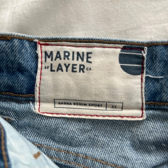 Marine Layer Sasha Floral Embroidered Denim Jean Shorts | Size 25 - Picture 8 of 12